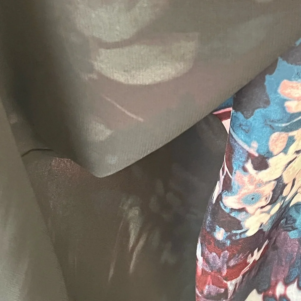 Adrianna Papell long sleeve floral print faux wrap dress, size 10 - Picture 8 of 8